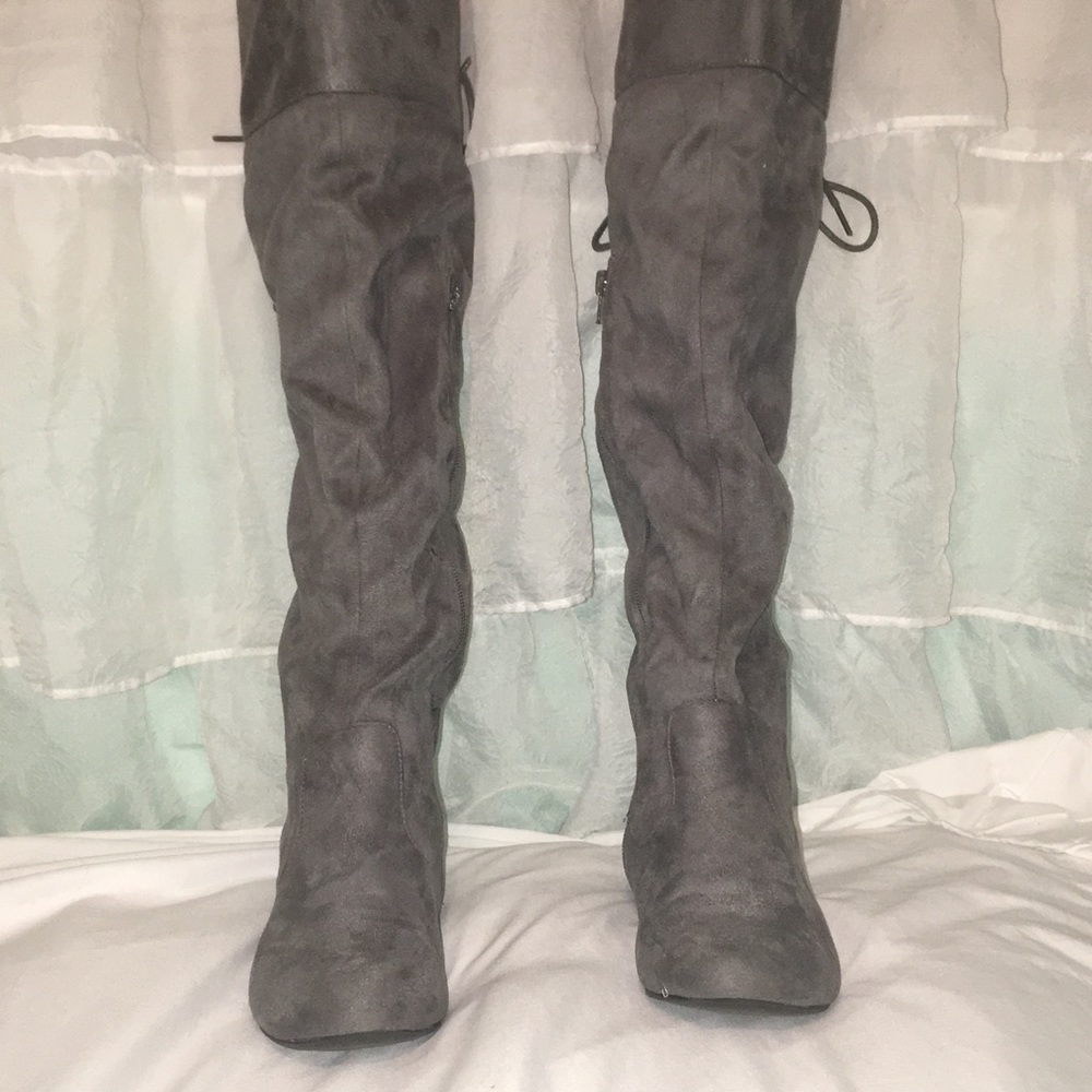 Gray tall boots from justfab